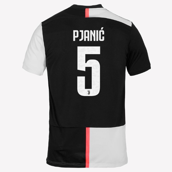 Camiseta Juventus NO.5 Pjanic Replica Primera Ropa 2019/20 Blanco Negro